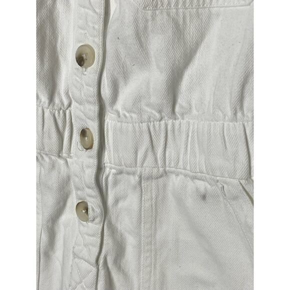 Show Me Your Mumu Cannon Romper Cuffed Button Front Short Sleeve Seasalt Size M - Picture 6 of 8